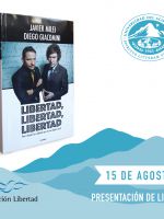 Javier Milei y Diego Giacomini en la Universidad del Aconcagua