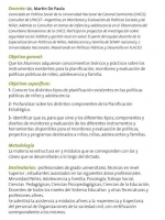 CURSO DE POSGRADO: Instrumento para la Gestión de Políticas Públicas. Planificación, monitoreo y evaluación