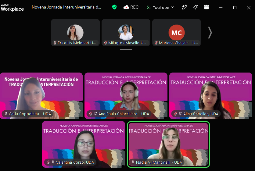 Estudiantes del Traductorado presentaron sus investigaciones en la 9ª Jornada Interuniversitaria de Traducción e Interpretación